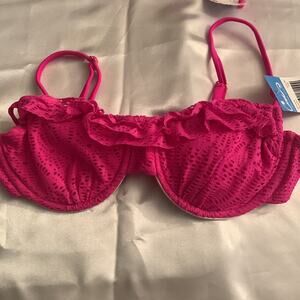 CALIFORNIA WAVES Bikini Top. Small. Hot Pink‎